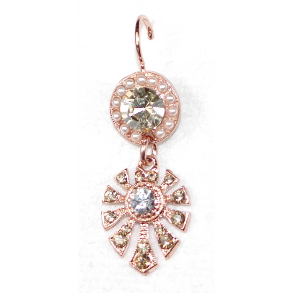 NEW MARIANA women's dunaway butter pecan earrings in rose gold/ pearl / taupe